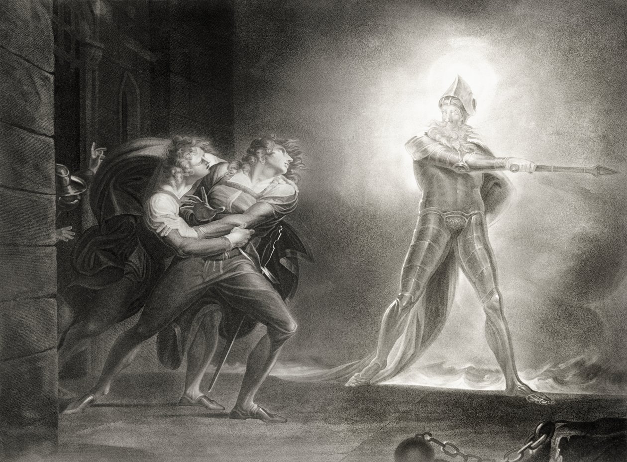 Hamlet, Ato I, Cena IV, de William Shakespeare (1564-1616) gravado por Robert Thew (1758-1802) de Johann Heinrich Füssli