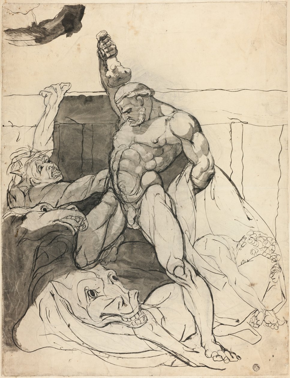 Hércules matando as éguas de Diomedes de Johann Heinrich Füssli