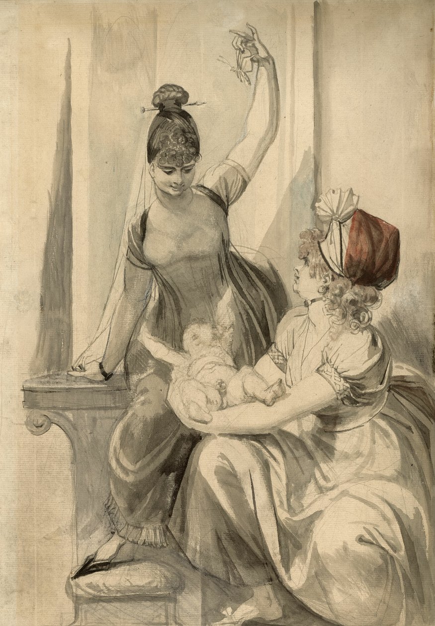 A mãe e a sua família no campo de Henry Fuseli