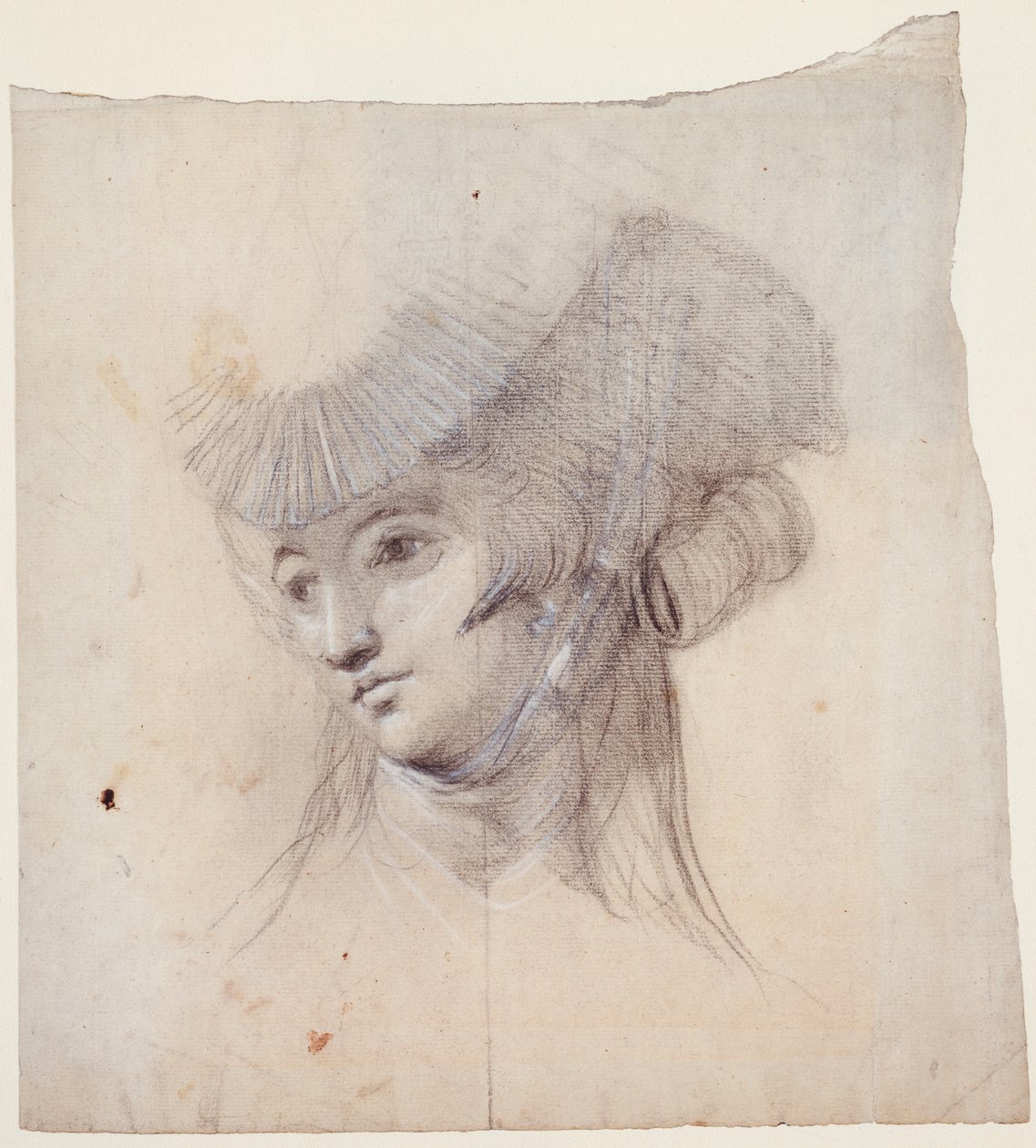 Estudo de retrato de uma mulher, provavelmente Sra. Fuseli de Johann Heinrich Füssli