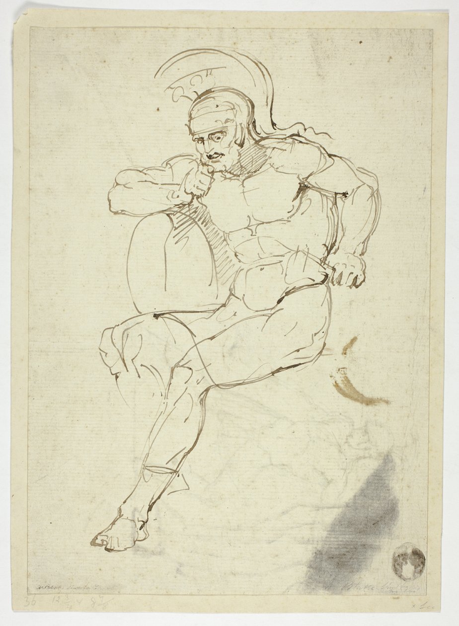 Guerreiro sentado (frente); Guerreiro a caminhar (verso) de Henry Fuseli