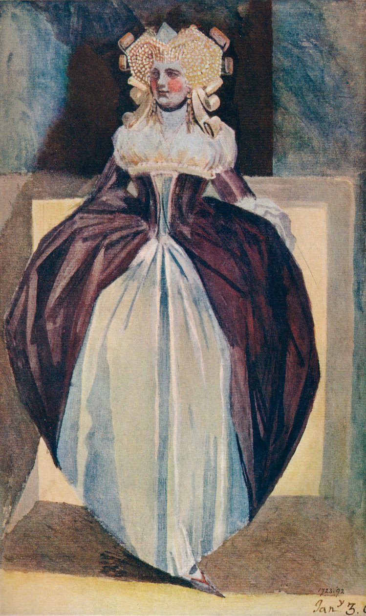 Esboço de uma senhora, século c18 de Johann Heinrich Füssli