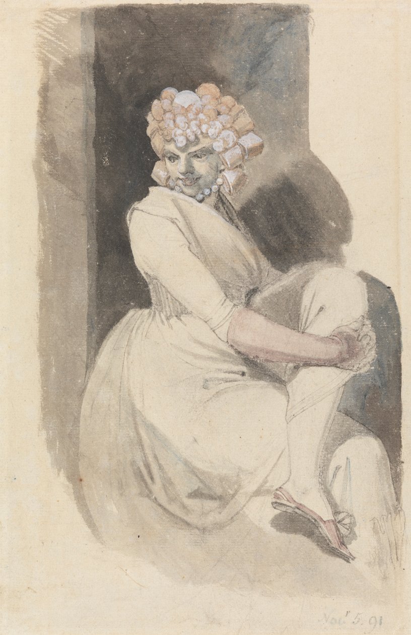 Estudo de uma mulher sentada de Johann Heinrich Füssli