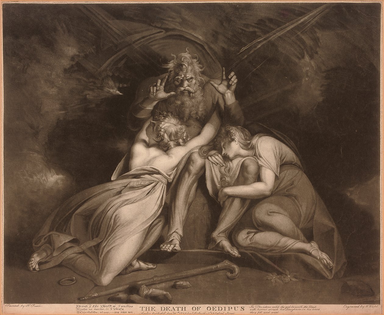 A morte de Édipo, gravada por William Ward de Johann Heinrich Füssli