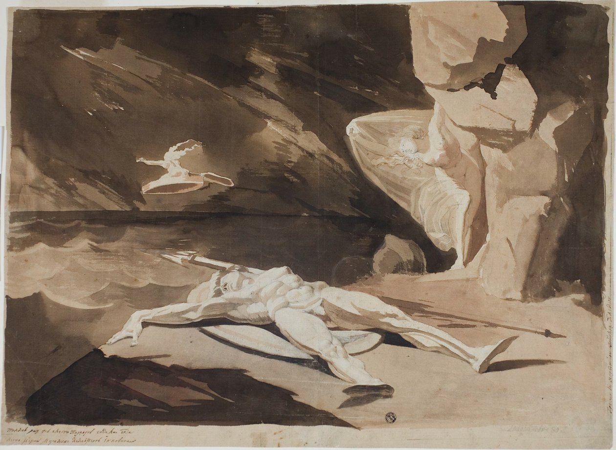 Tétis lamentando o corpo de Aquiles de Johann Heinrich Füssli