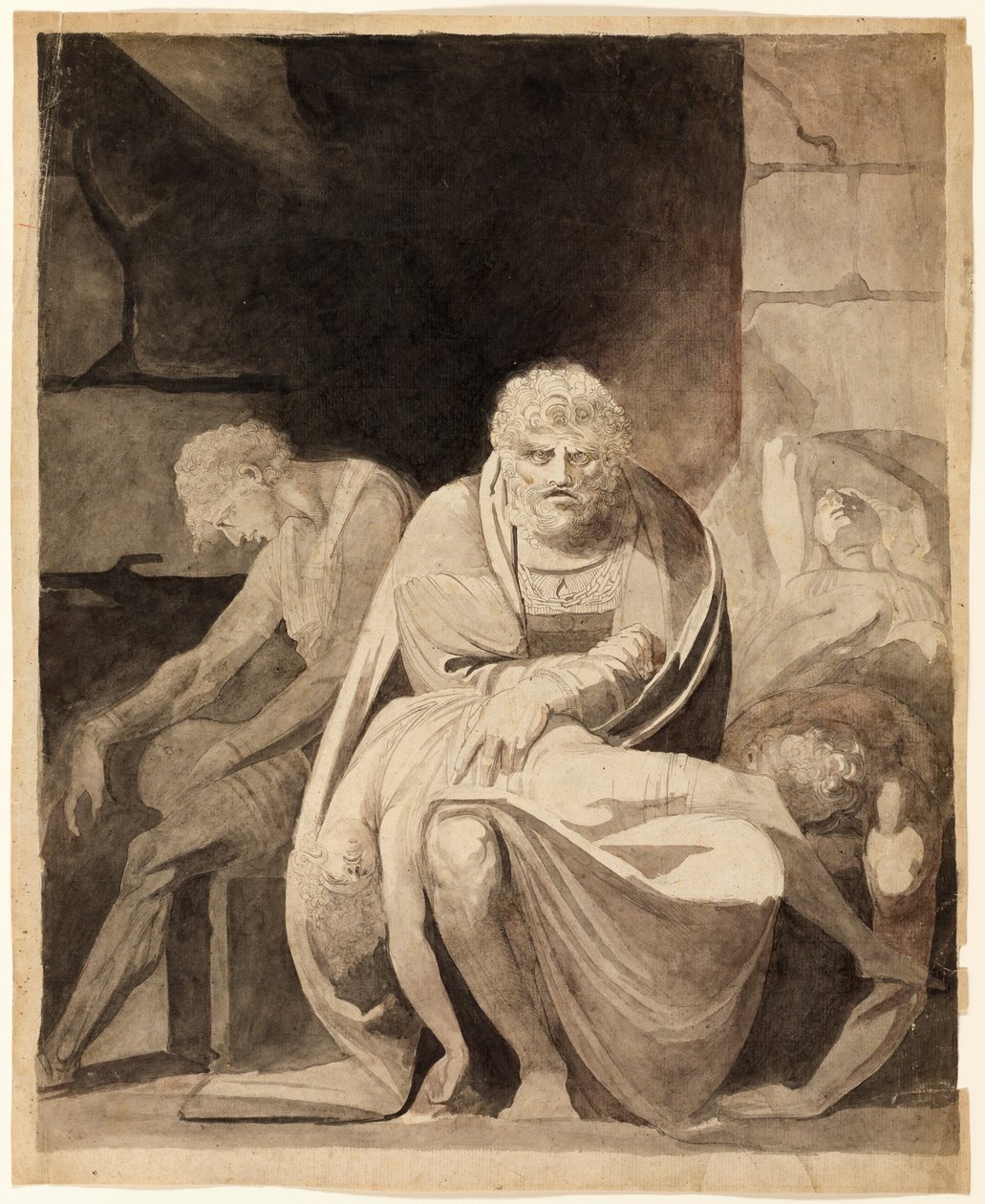 Ugolino e os seus filhos morrem à fome na torre de Henry Fuseli