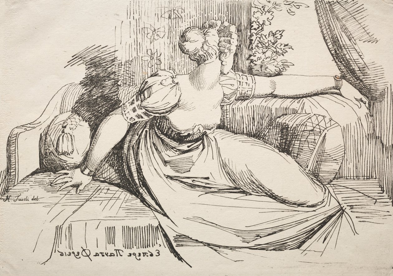 Mulher em um sofá de Johann Heinrich Füssli