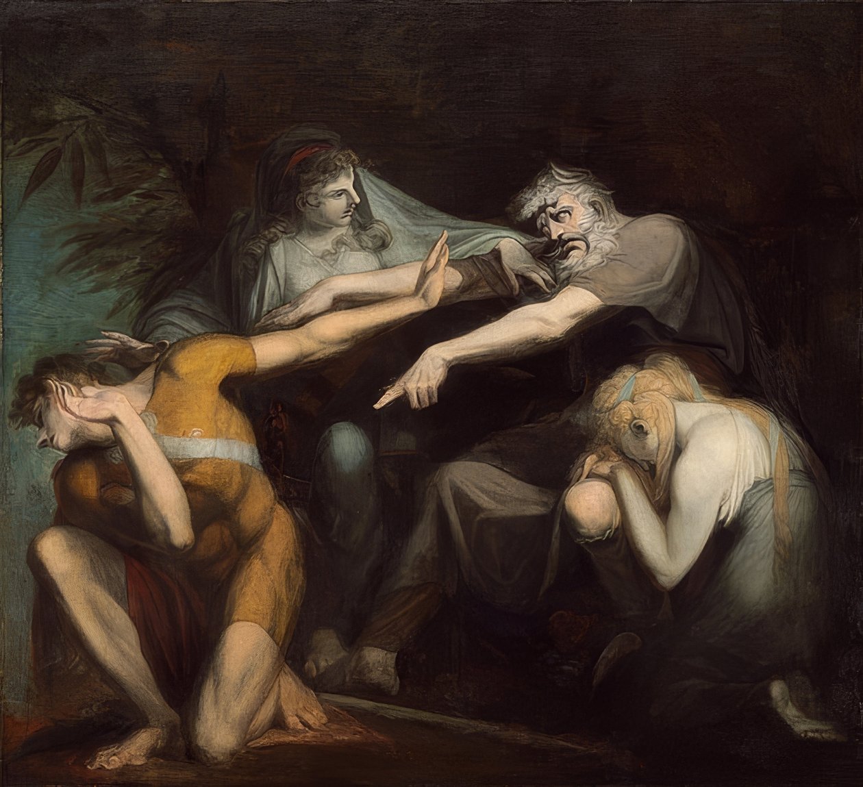 Ödipus amaldiçoa seu filho Polyneikes. 1786 de Johann Heinrich Füssli