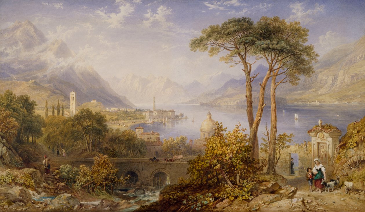 Lago Como (aguarela sobre papel) de Henry Gastineau