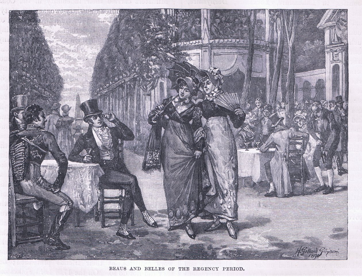Beaus e belles do período da regência por volta de 1818 de Henry Gillard Glindoni