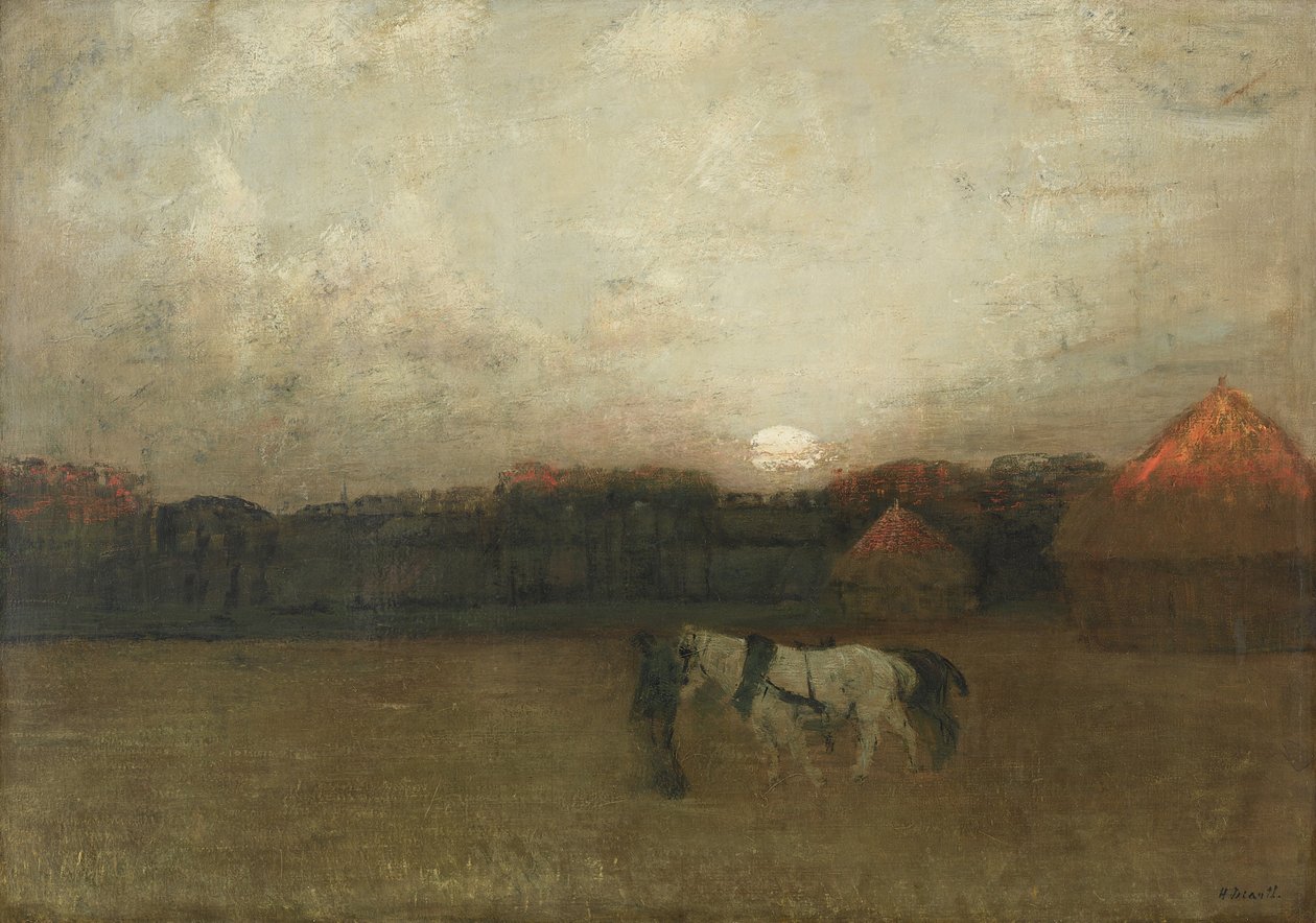 O campo de restolho, c. 1909 de Henry Golden Dearth