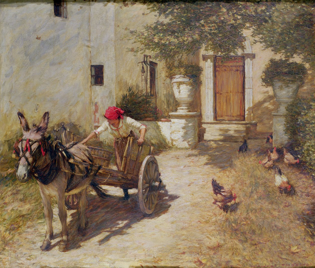 Cena do Quintal de Fazenda, 1905 de Henry Herbert La Thangue