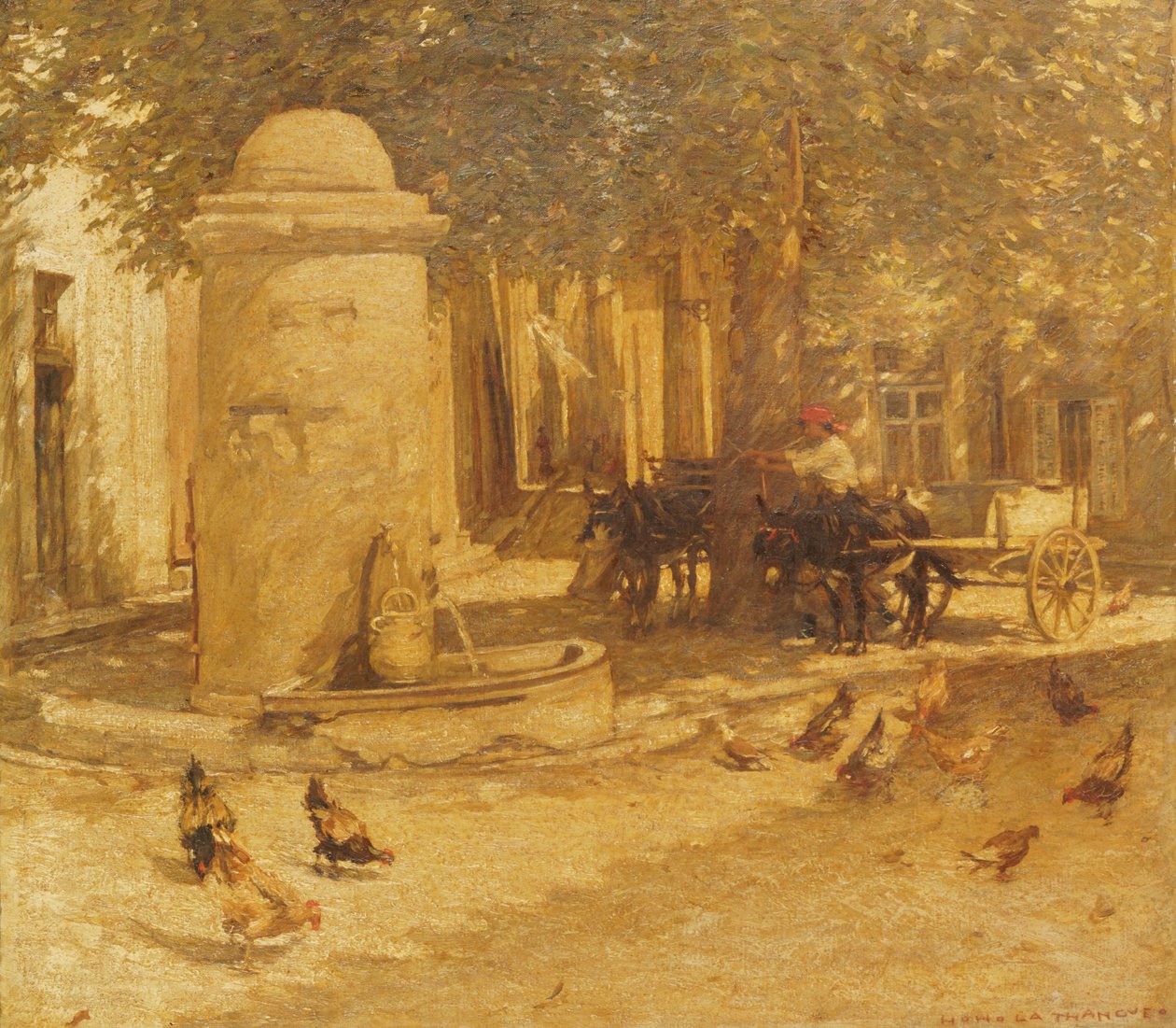 Fonte em uma vila provençal de Henry Herbert La Thangue