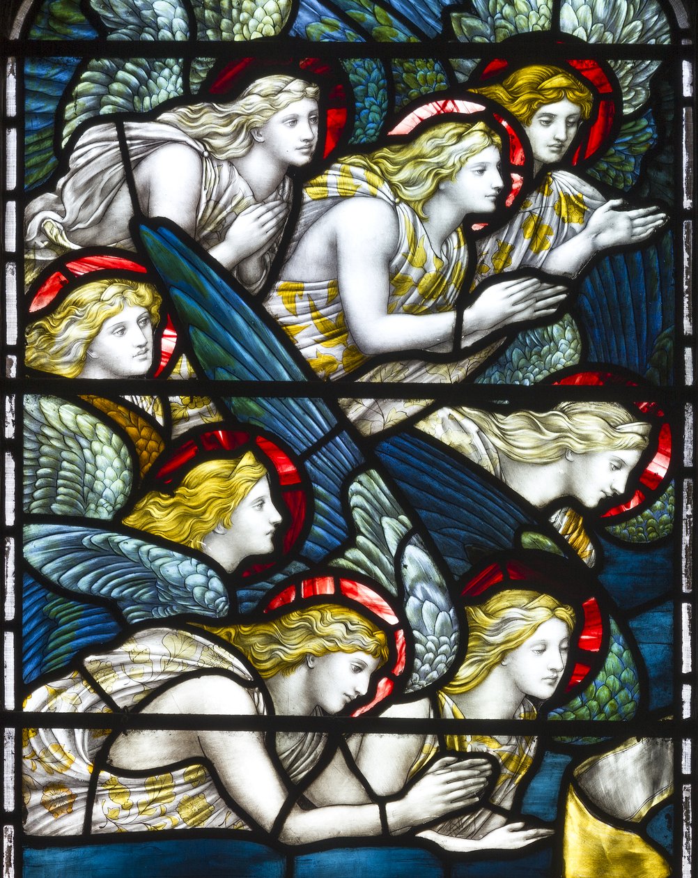 Anjos, adoração do cordeiro, 1884 (vitral) de Henry Holiday