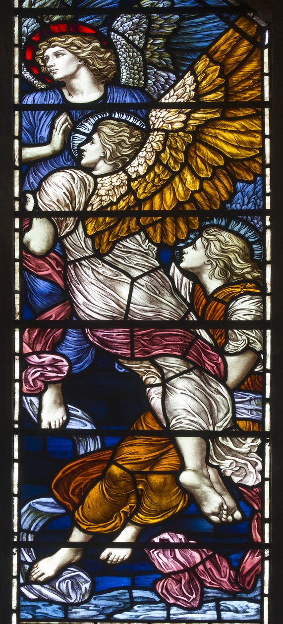Buckland, St Mary, James Powell e filhos, Henry Holiday, a capela de Barcote, louvando os anjos, 1889 de Henry Holiday