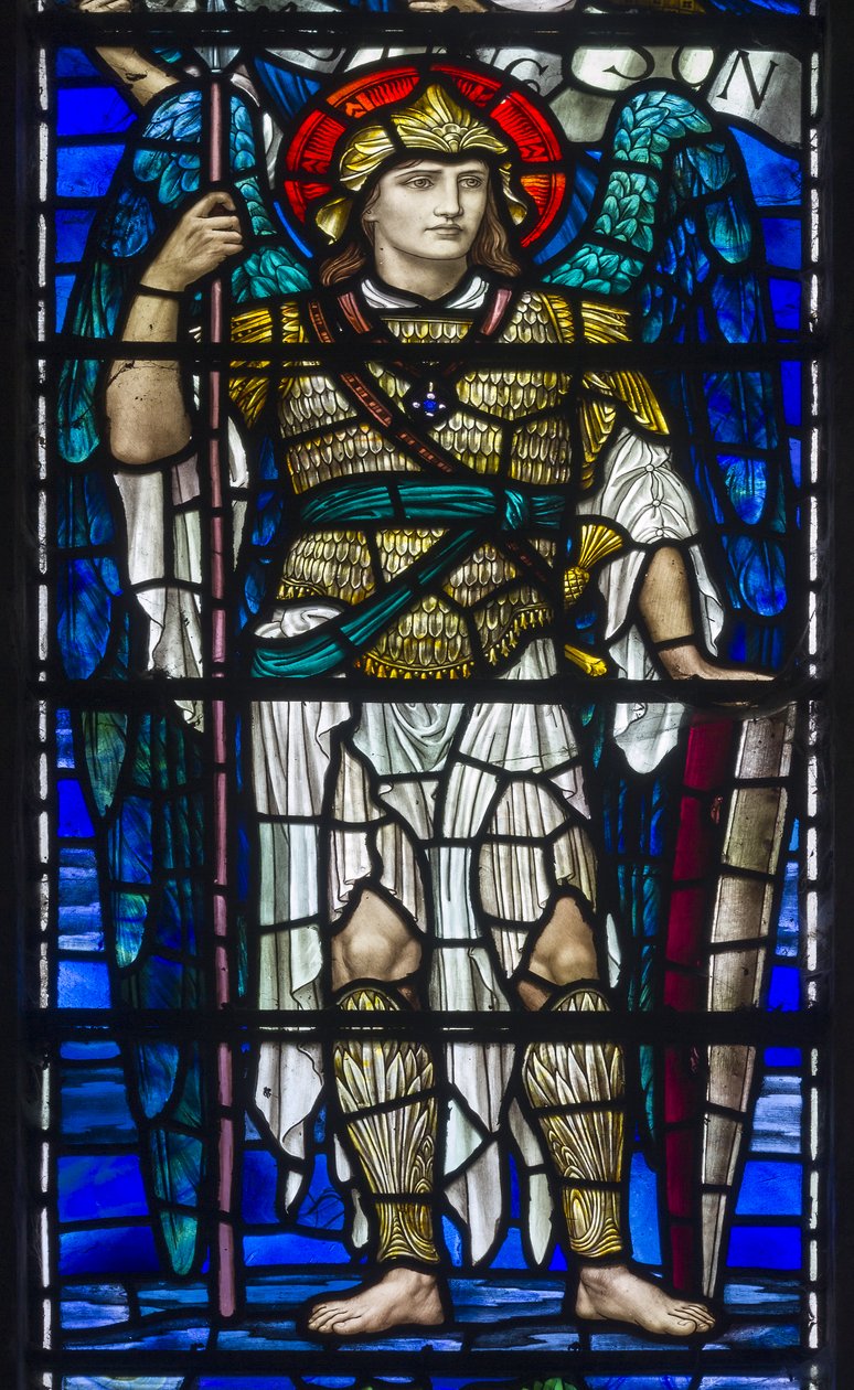 Buckland, st, mary, Lowndes, &, Drury, Henry, feriado, a, arcanjo, st michael, 1918 de Henry Holiday