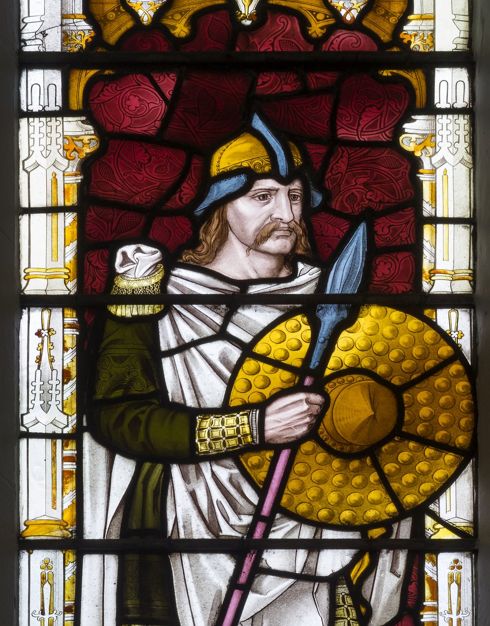 Cambridge, Trinity College, Heaton Butler e Bayne, Henry Holiday, Sigbert, 1870, adaptado de Carl Almquist de Henry Holiday