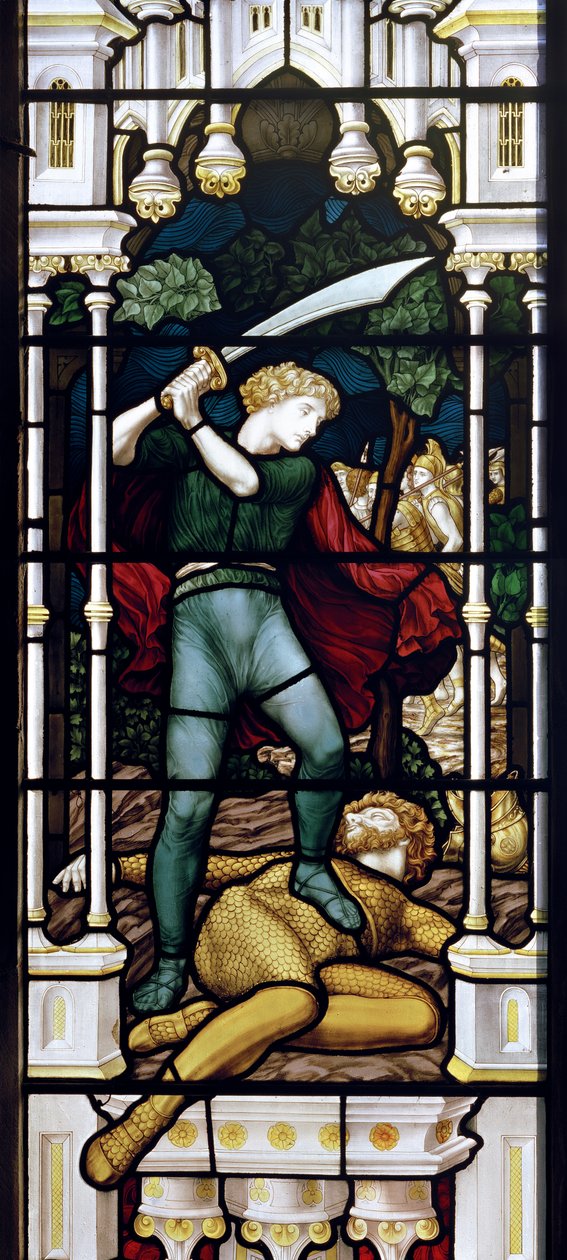 Davi e Golias, 1881-83 (vitral) de Henry Holiday