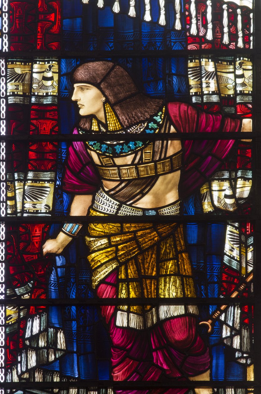 Catedral de Durham, oficina de Holday, feriado de Henry, Moses deixando o detalhe do Tribunal de Faraó, 1895 de Henry Holiday