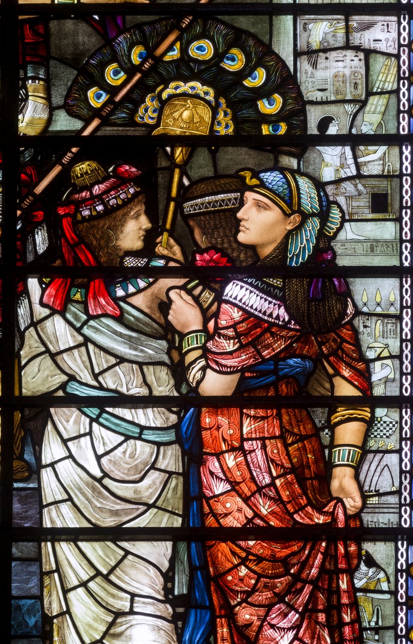 Catedral de Durham, oficina de Holday, feriado de Henry, Moses deixando o detalhe do Tribunal de Faraó, 1895 de Henry Holiday