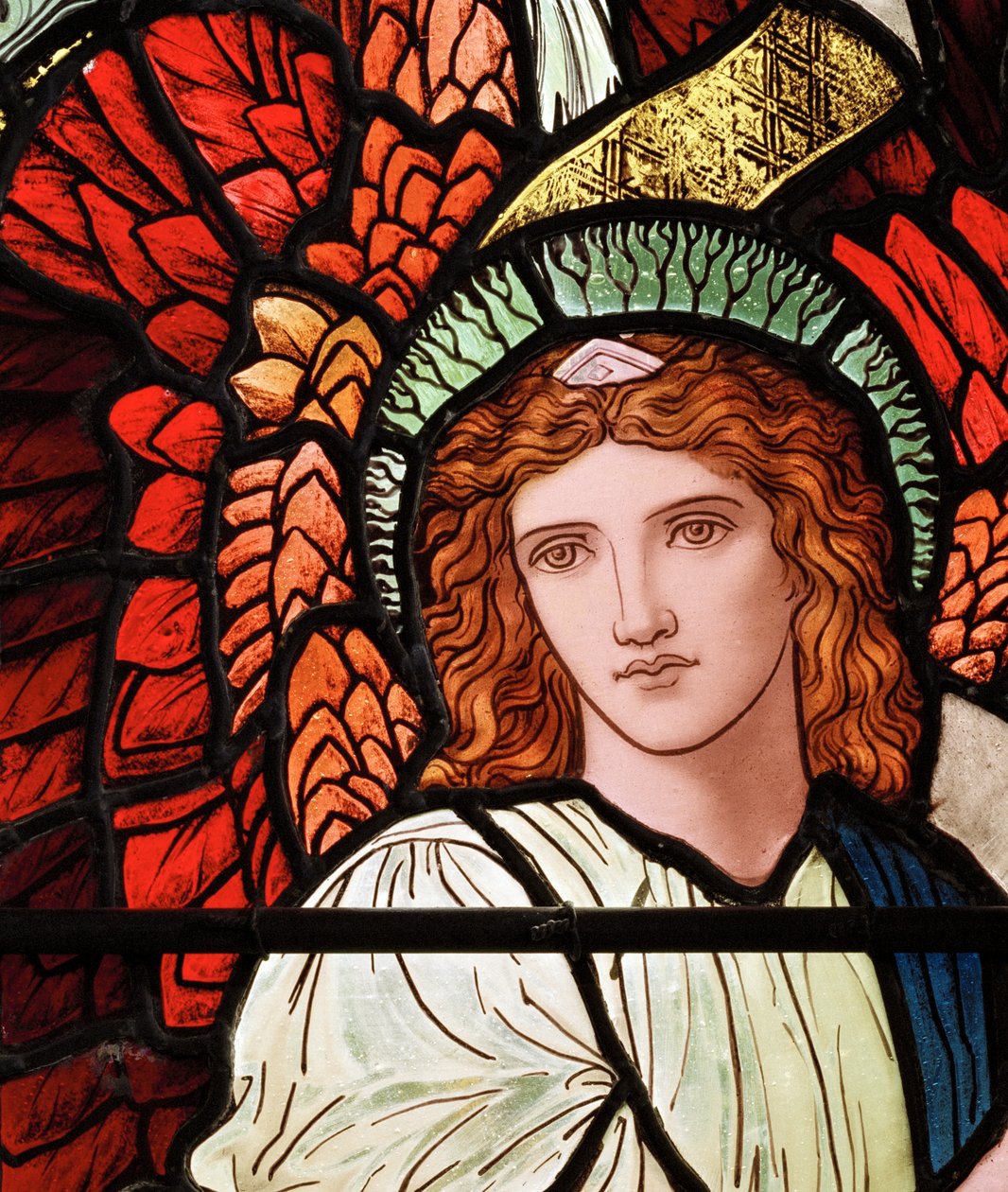Grasmere, St Oswald, James Powell e filhos, Henry Holiday, ministrando detalhes de anjos, 1893 de Henry Holiday