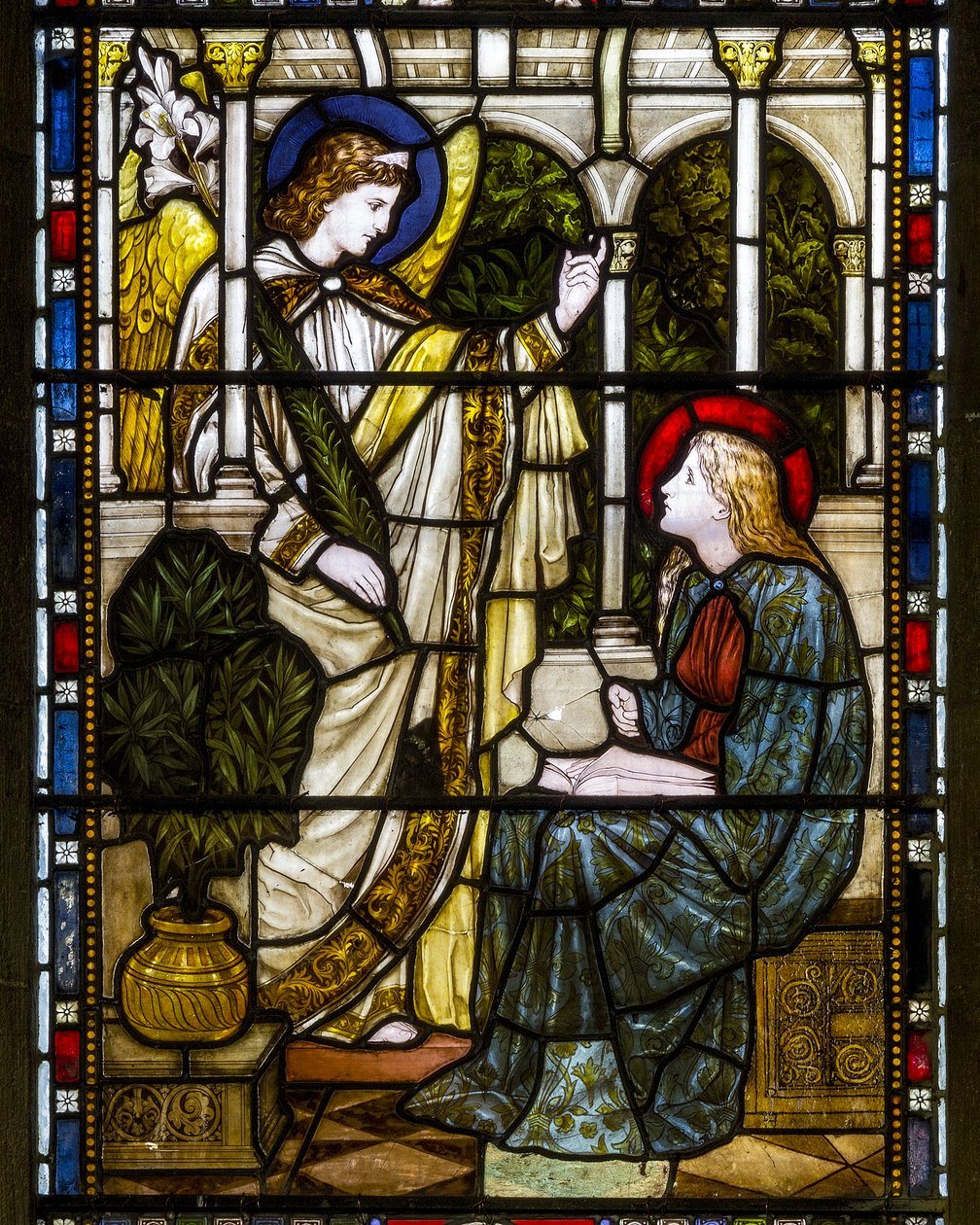 Kirkstall, St Stephen, Heaton Butler e Bayne, Henry Holiday, a Anunciação, c.1870 de Henry Holiday