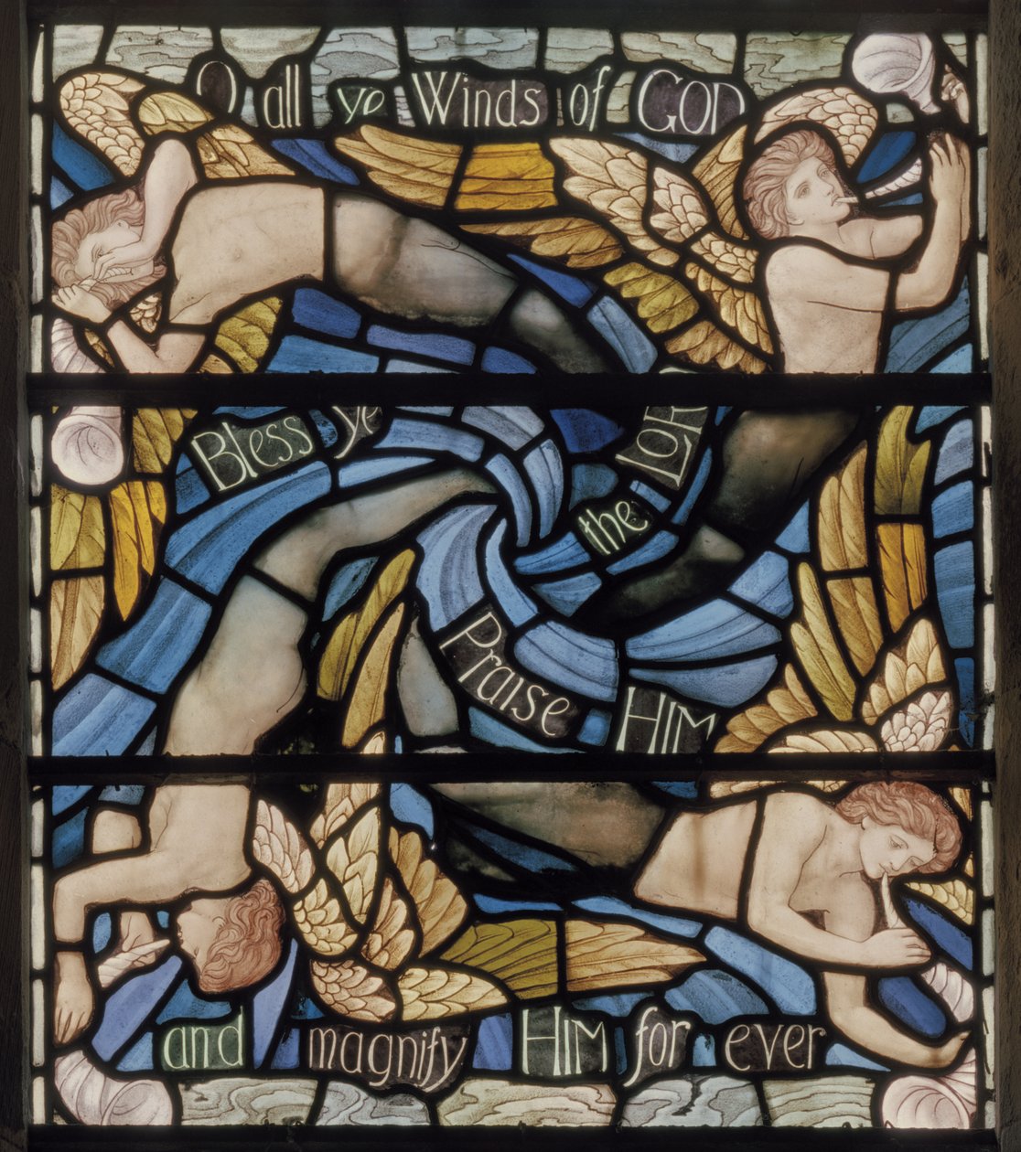 O All Ye Ventos Dos Deuses, Benedicite Window detail, c.1895 (vitral) de Henry Holiday