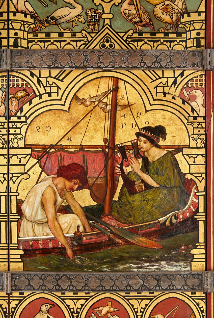Sappho e Phaon, detalhe da Grande Estante de Henry Holiday