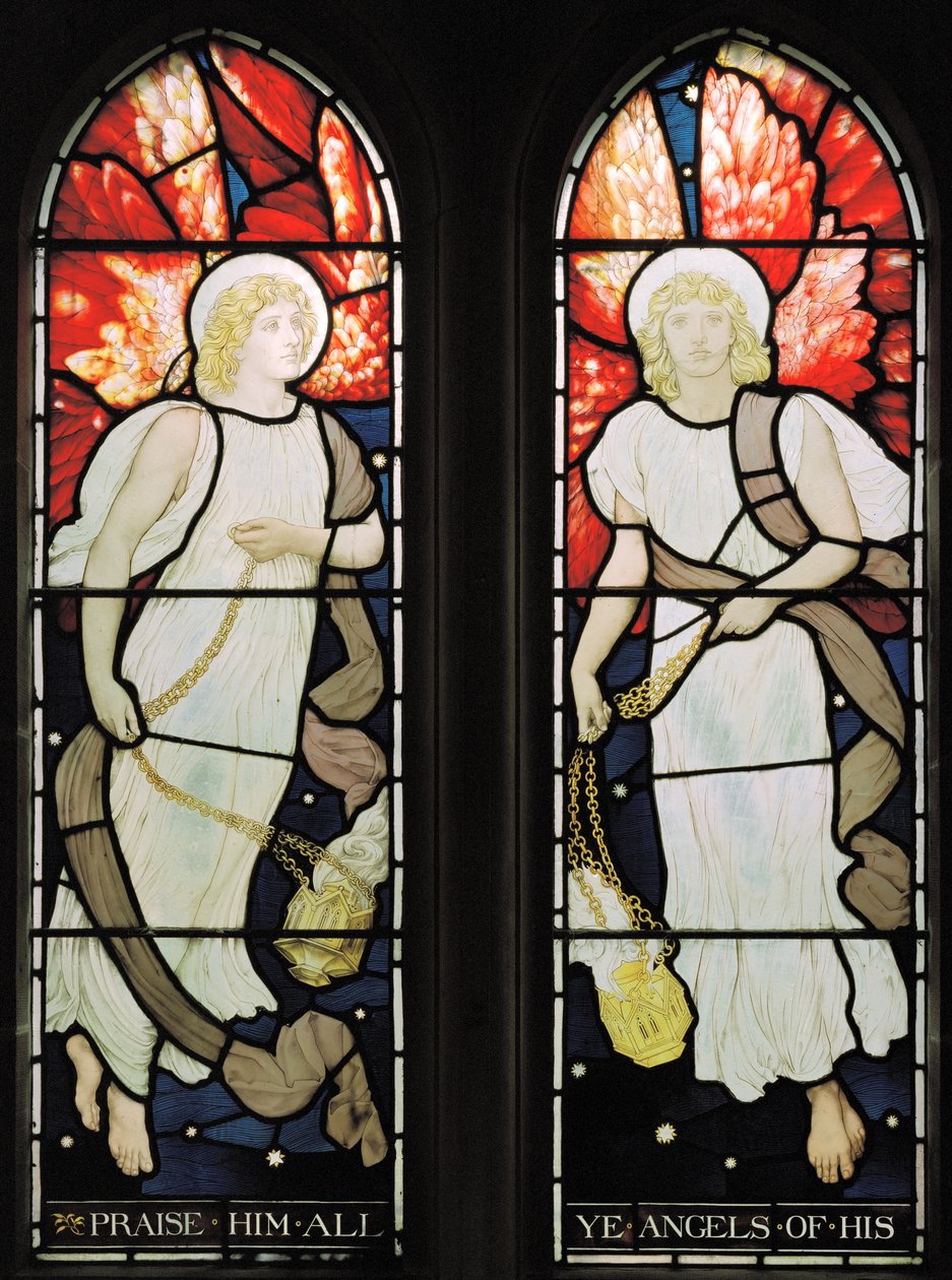 Sensing Angels, 1882 (vitral) de Henry Holiday