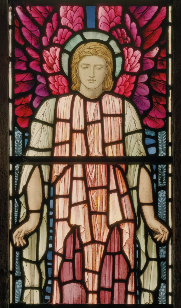 Detalhe do Anjo Serafim, 1897 (vitral) de Henry Holiday