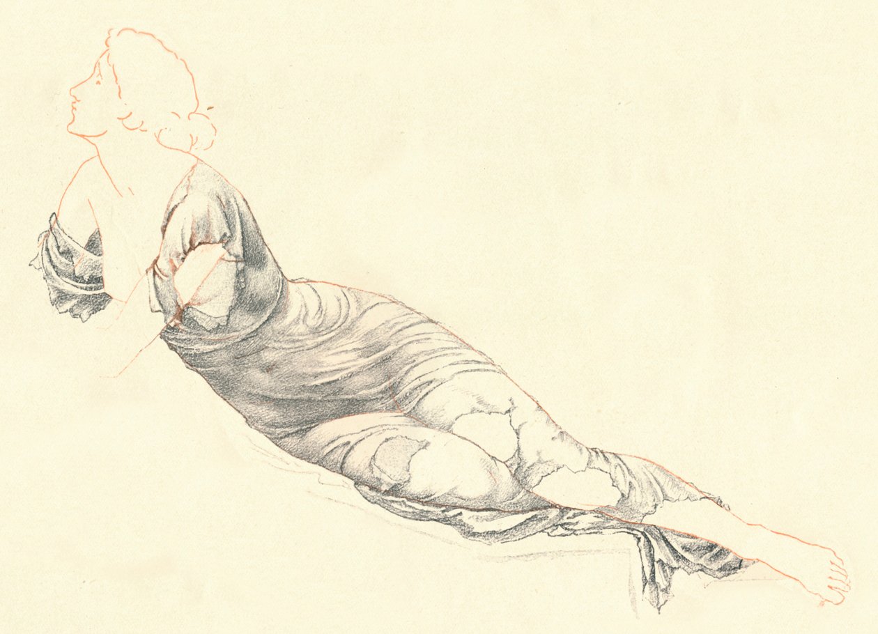 Estudo em Drapery, c1900 de Henry Holiday