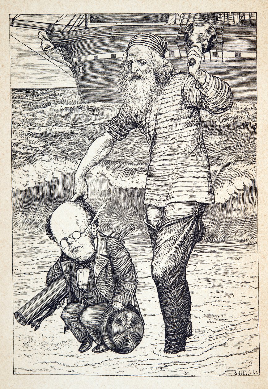 Apoiando cada homem no topo da maré, de A Caça do Snark, uma Agonia em Oito Seis, de Lewis Carroll, pub. 1876 de Henry Holiday