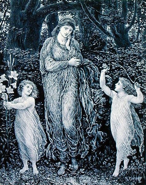 Os Bonnie Bairns (caneta e tinta sobre papel) de Henry Holiday