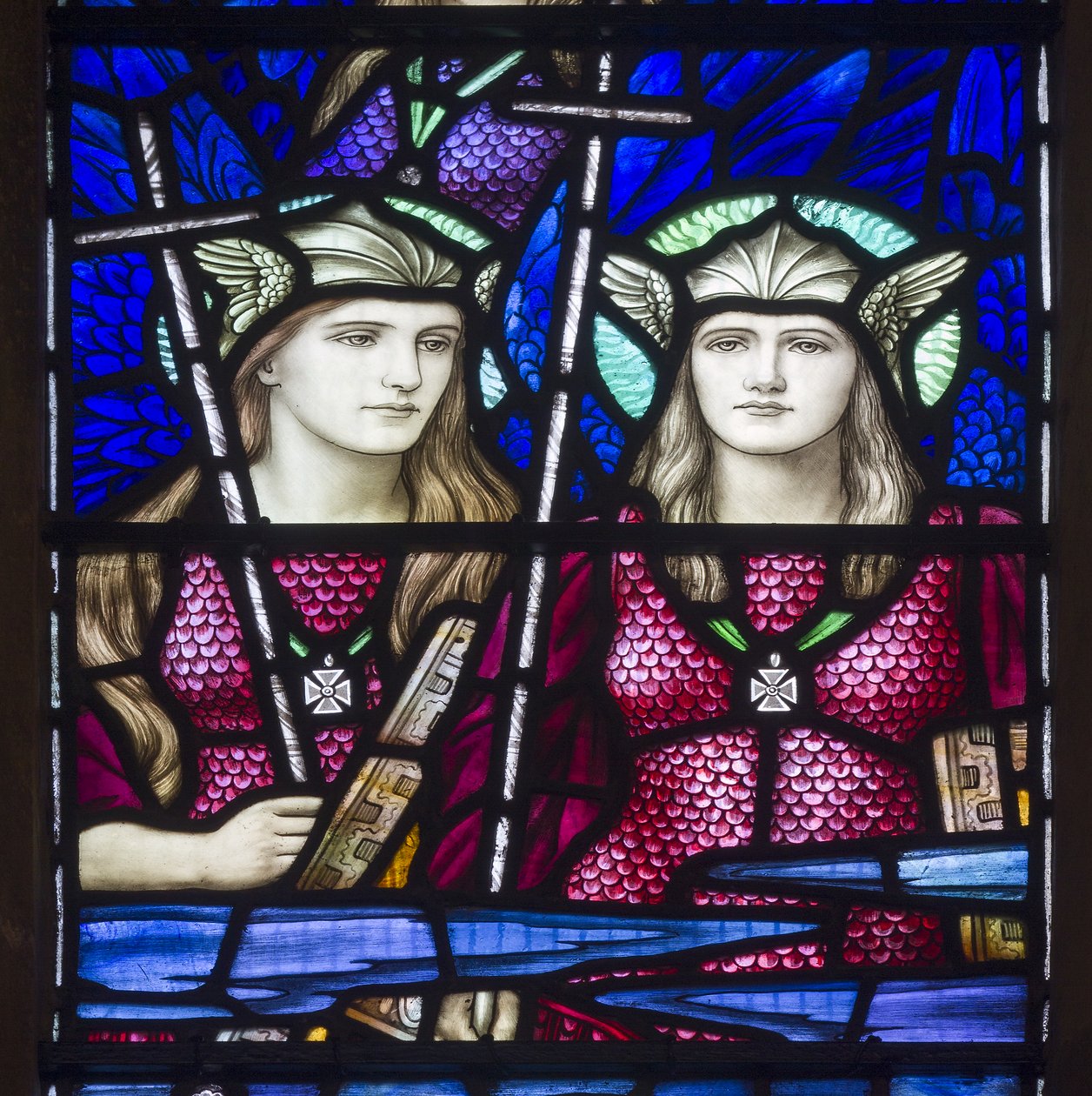 Yeovil, São João Batista, Lowndes & Drury, Henry Holiday, Anjos no Céu, 1917-18 de Henry Holiday