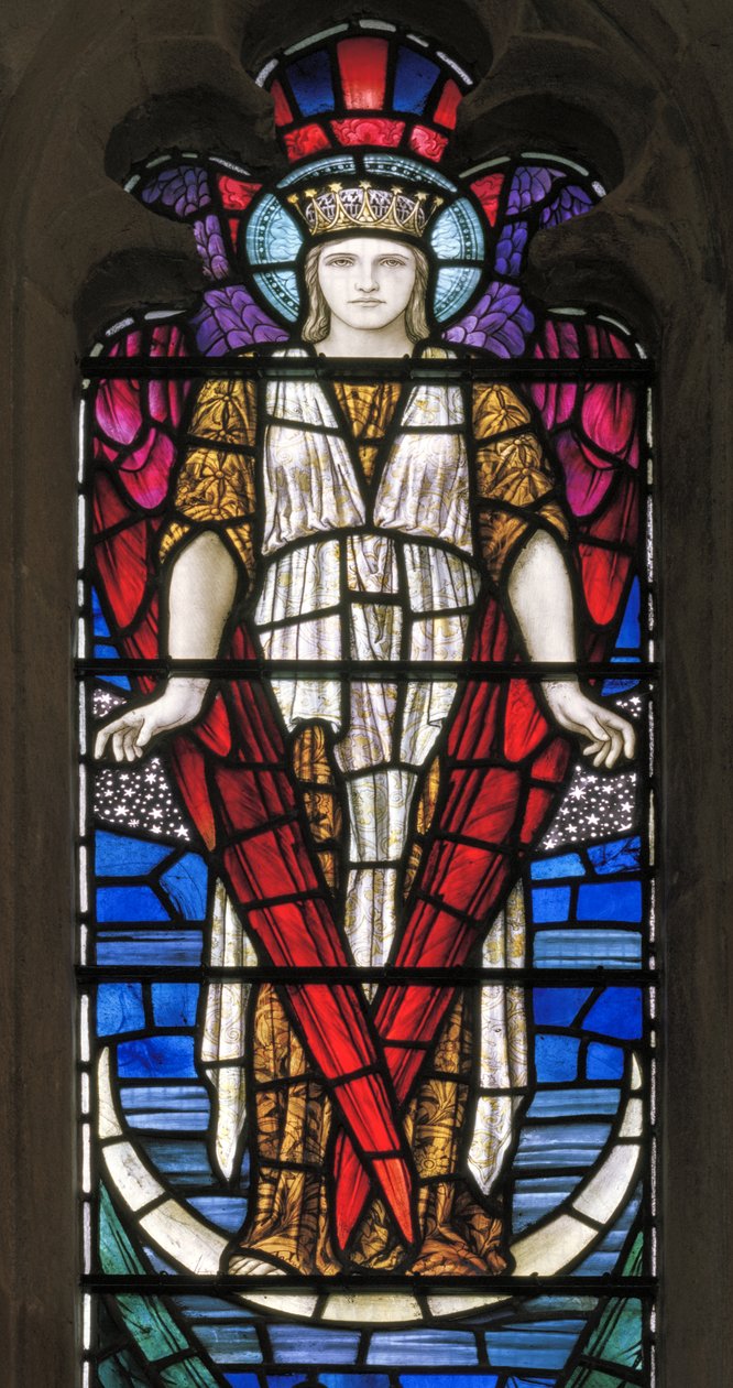 Yeovil, São João Batista, Lowndes & Drury, Henry Holiday, O Anjo da Vitória, 1917-18 de Henry Holiday
