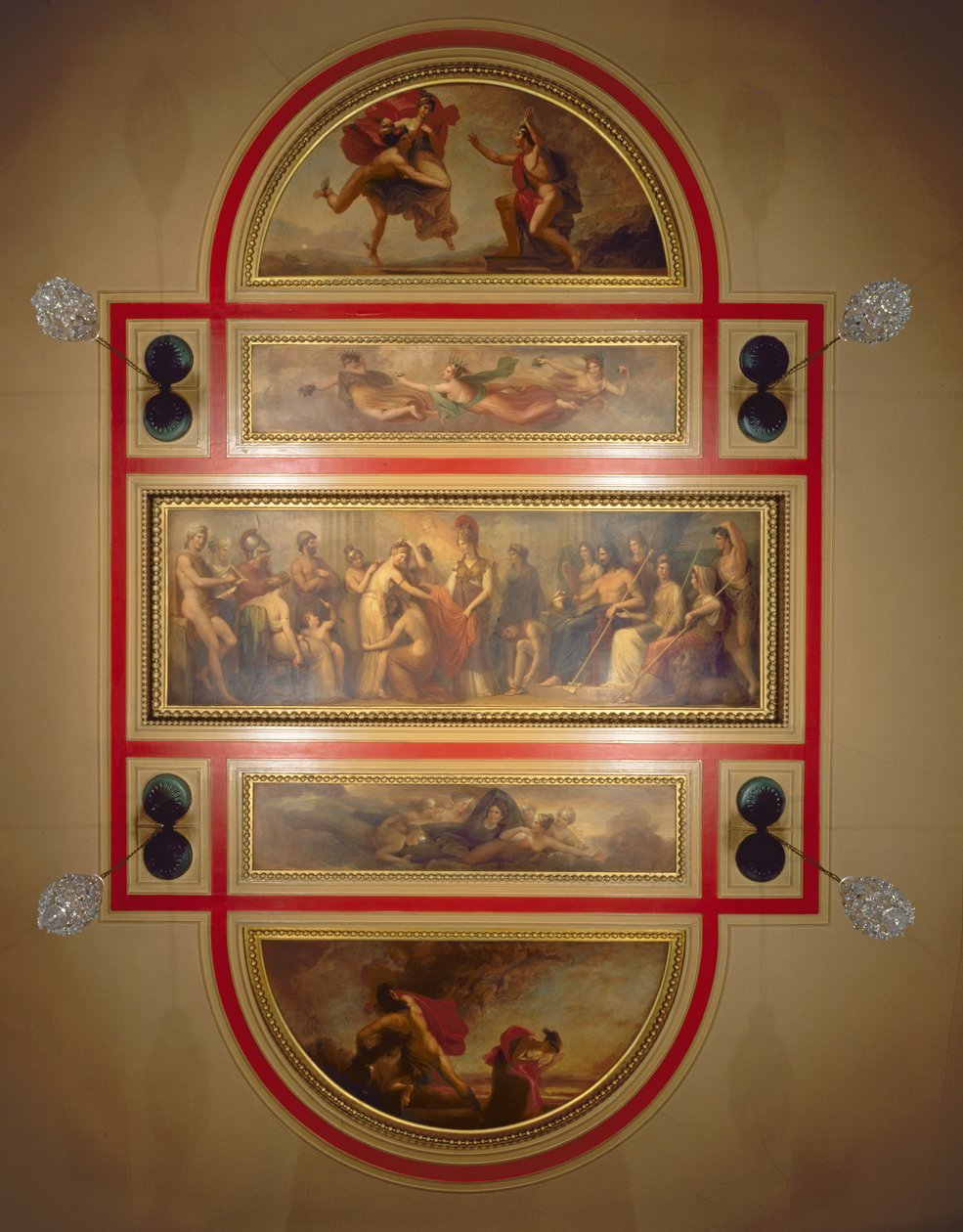 Teto na biblioteca e sala de jantar, representando a lenda de Pandora, c.1834 de Henry Howard