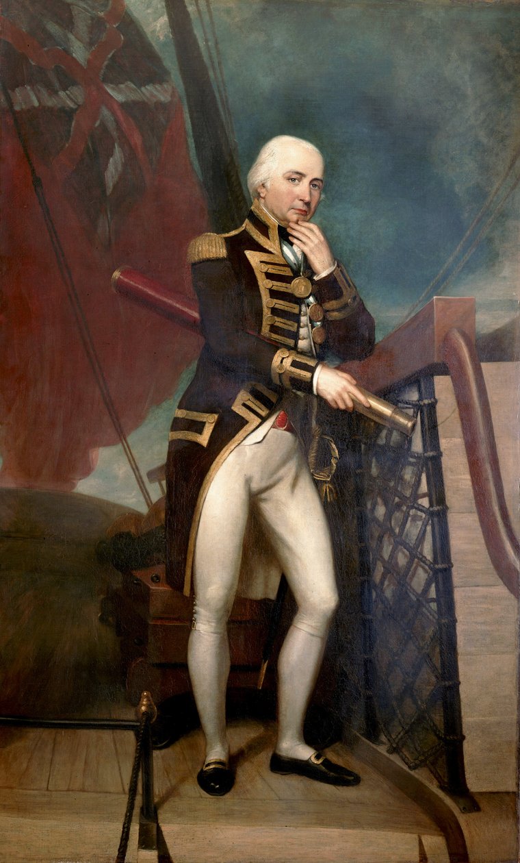 Retrato do contra-almirante Cuthbert Collingwood (1748-1810), segundo comandante de Horatio Nelson (1758-1805) na Batalha de Trafalgar (1805). Óleo sobre tela, de Henry Howard (1769-1847). de Henry Howard