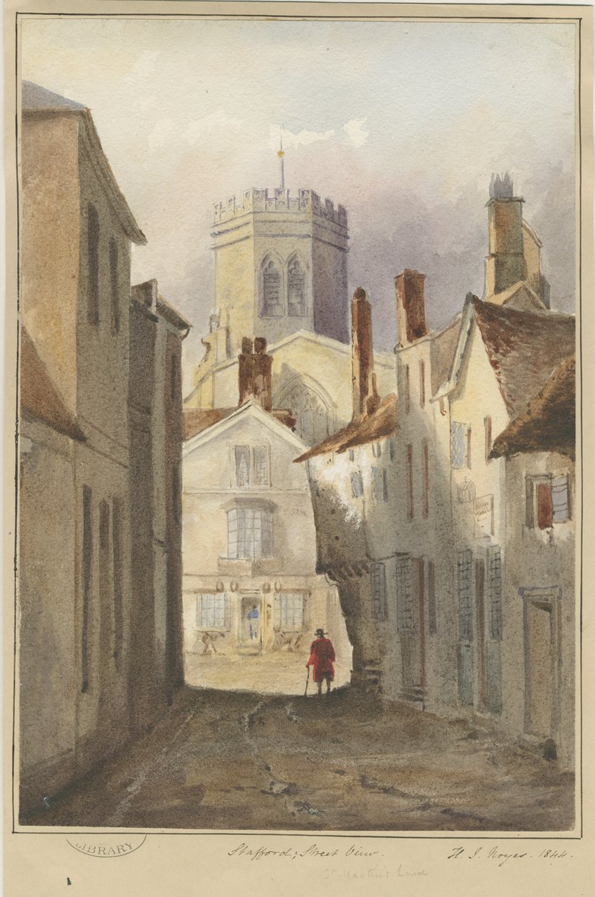 Stafford - [St. Martin "s Lane]: pintura em aquarela, 1844 de Henry James Noyes
