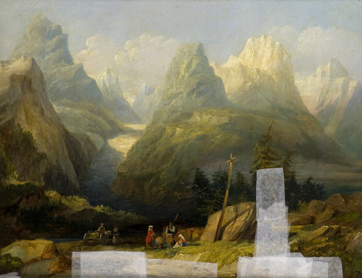 Uma Vista dos Alpes de Henry John (attr. to) Boddington