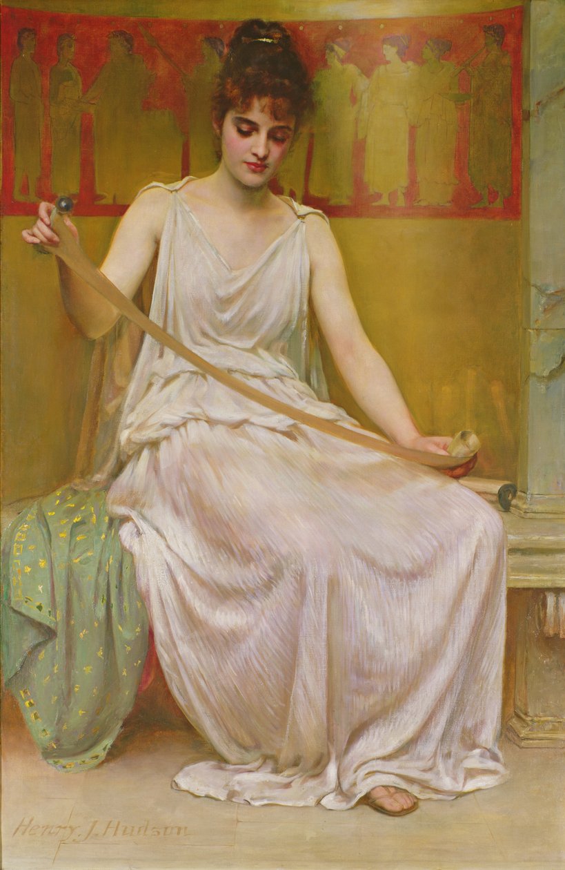 Neaera lendo uma carta de Catulo, c.1894 de Henry John Hudson
