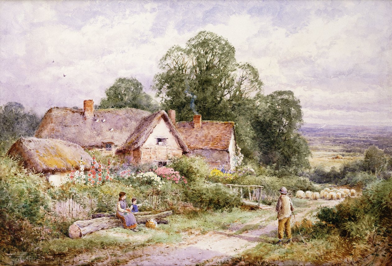 Uma Sheep Lane perto de Woburn, Bedfordshire de Henry John Sylvester Stannard