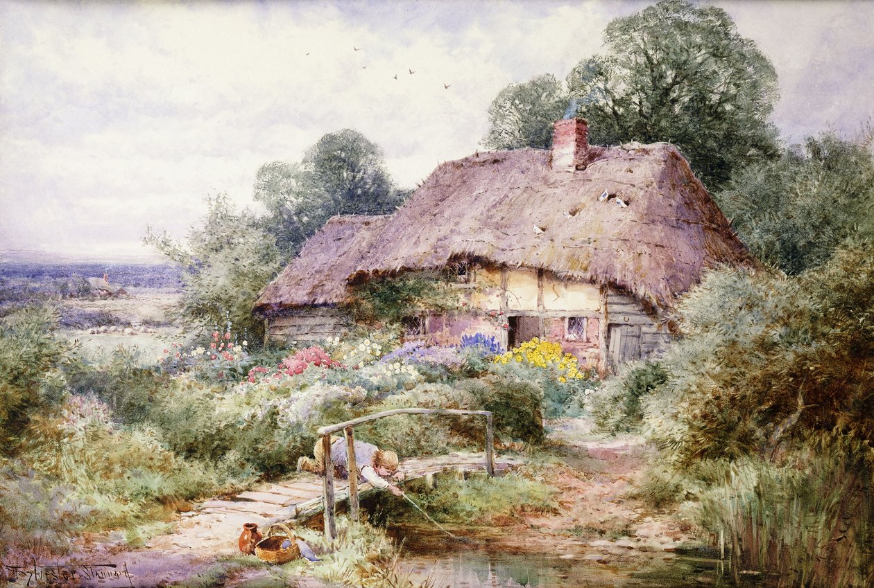 Capturando Tiddlers em Eastbury, Berkshire de Henry John Sylvester Stannard