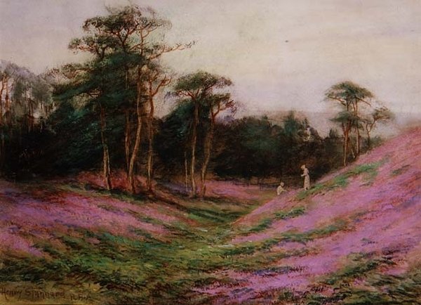Perto do Campo Romanos, Sheringham, Norfolk (aguarela sobre papel) de Henry John Sylvester Stannard