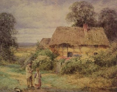 Chalé de palha no verão de Henry John Sylvester Stannard