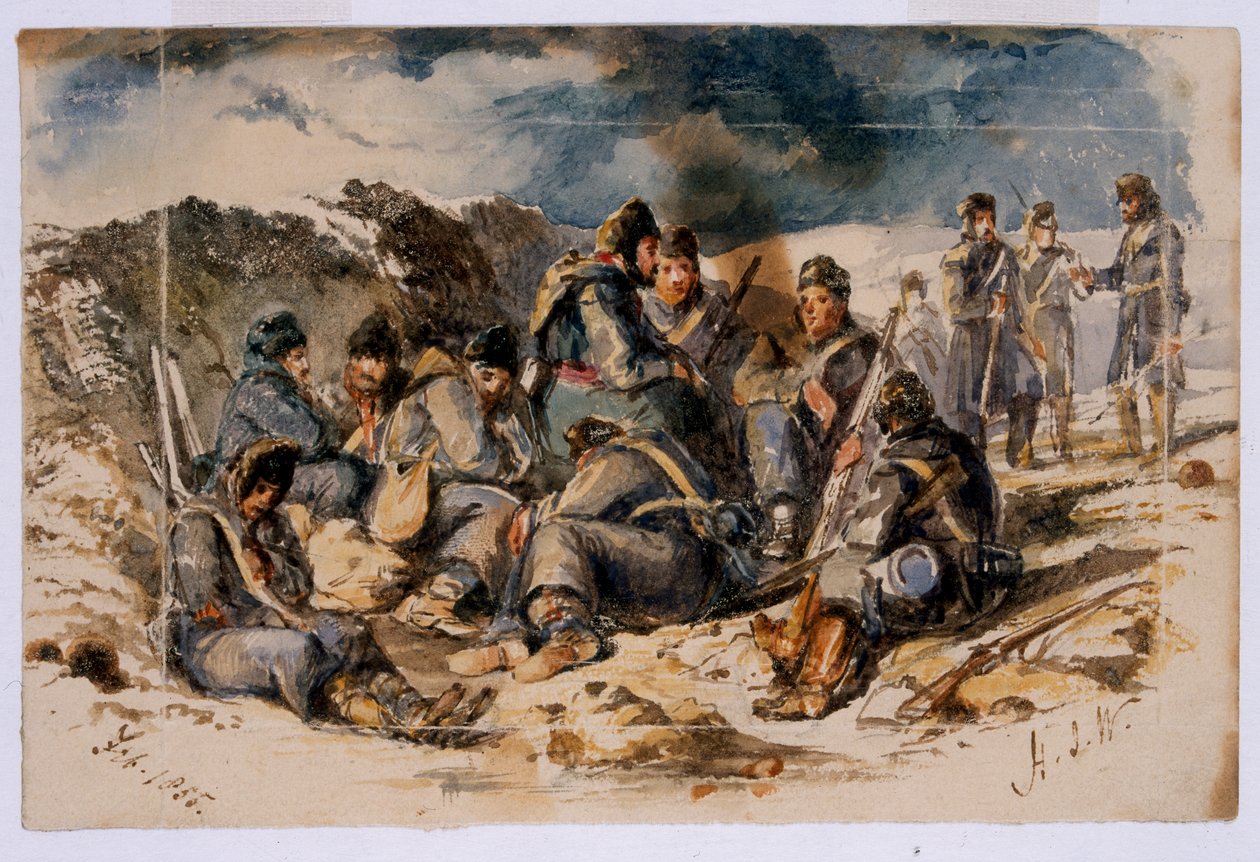 Cena noturna, Sebastopol, 1855 de Henry John Wilkinson
