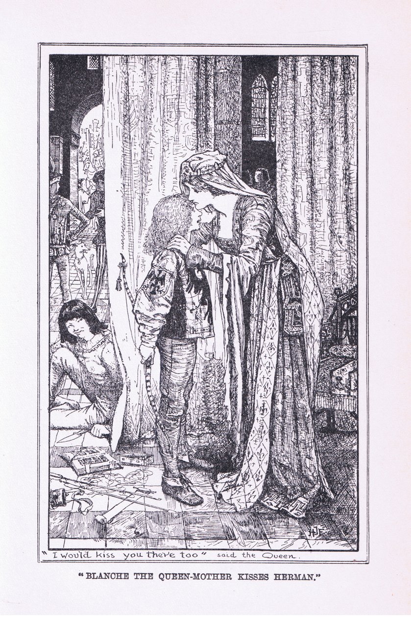 Blanche a rainha mãe beija Herman, 1912 de Henry Justice Ford