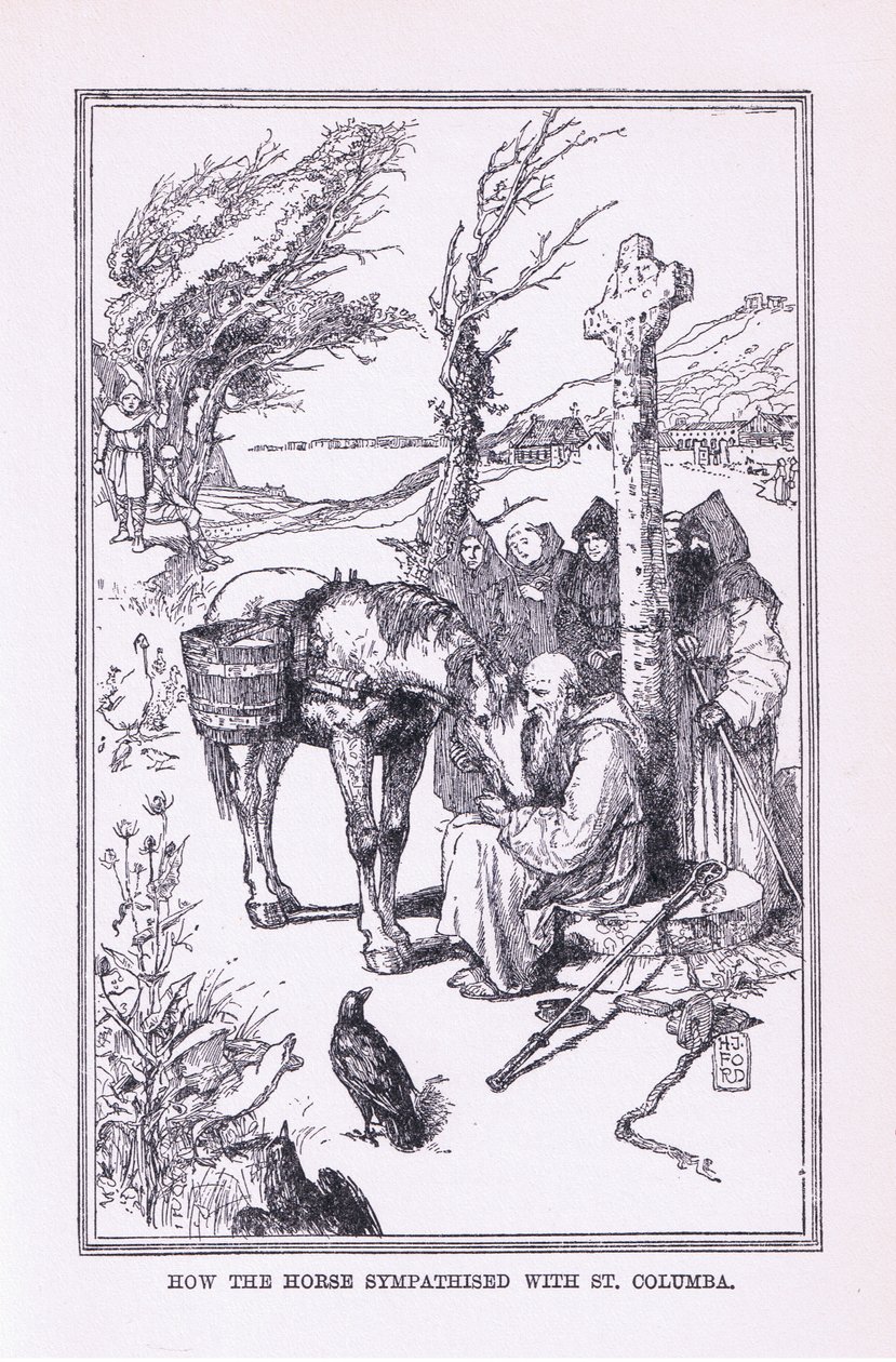 Como o cavalo simpatizou com São Columba, 1912 de Henry Justice Ford
