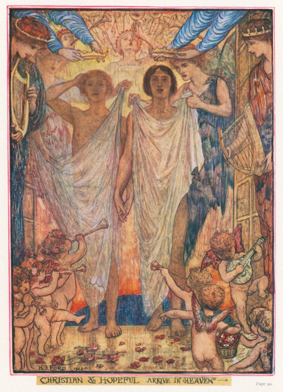 Ilustração para O Progresso do Peregrino de John Bunyan (litografia a cores) de Henry Justice Ford