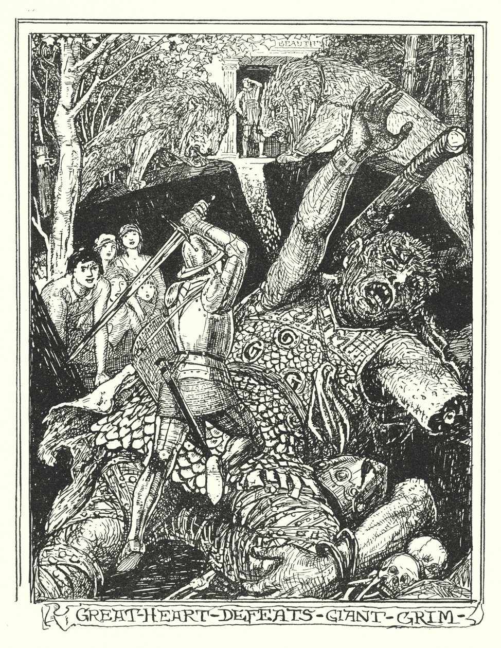 Ilustração para O Progresso do Peregrino de John Bunyan (litografia) de Henry Justice Ford