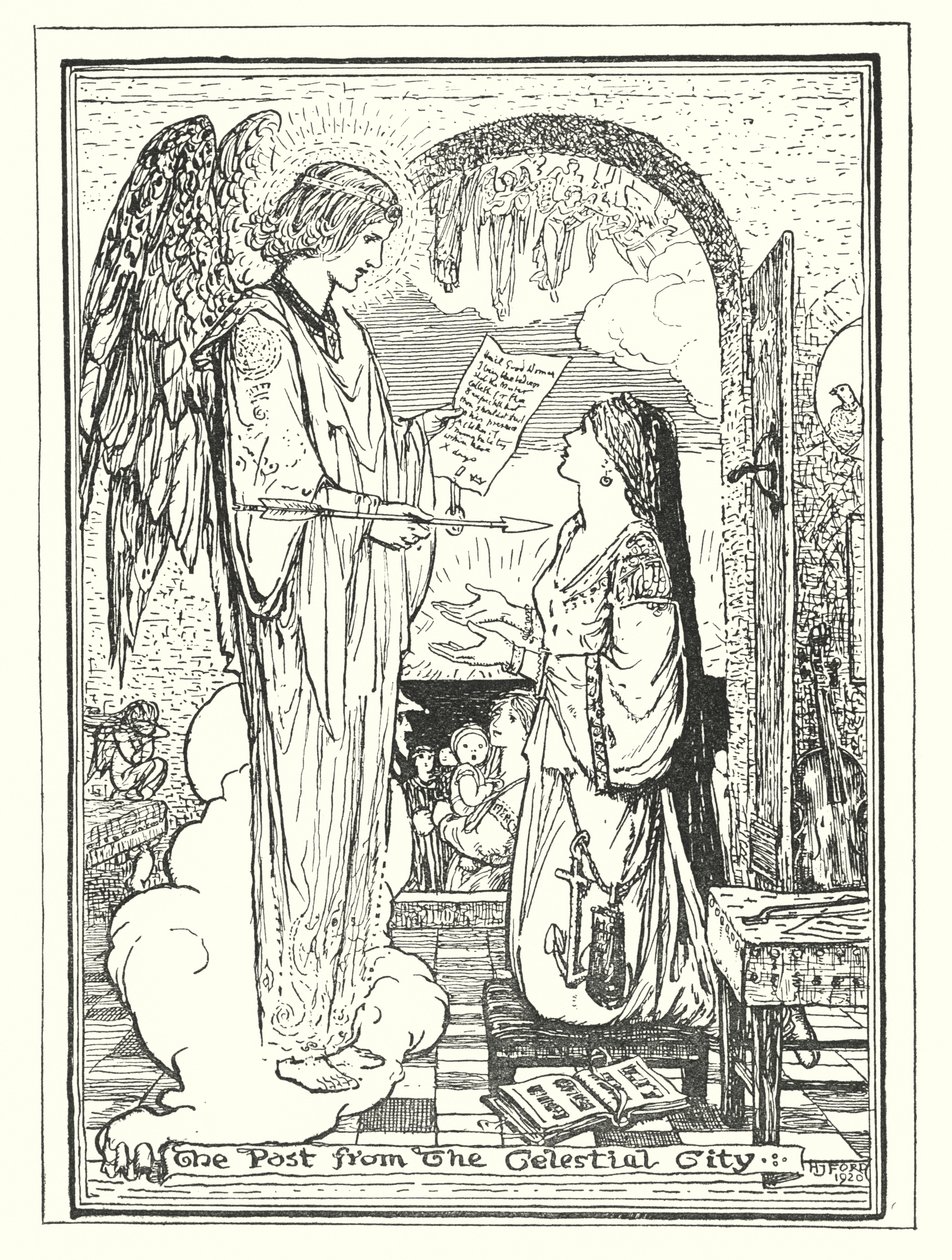 Ilustração para O Progresso do Peregrino de John Bunyan (litografia) de Henry Justice Ford